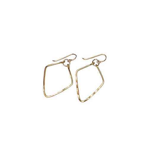 Hammered Brass Diamond Earrings - Forai