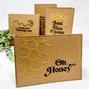 Greeting Cards with bee-themed messages. Handmade. Set of 4. Fair Trade. Greeting Cards with bee-themed messages. Handmade. Set of 4. Fair Trade.