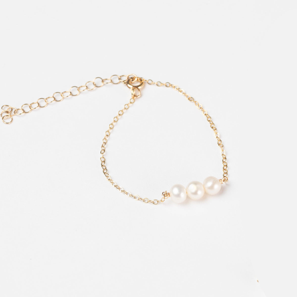 Leeda Freshwater Pearl Bracelet in 14k Gold Filled on white background