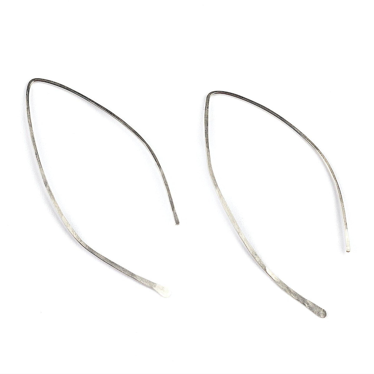 Qasioun Minimalist Threader Earrings in Sterling Silver.