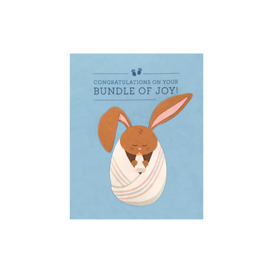 Greeting Card with 'Congratulations on your Bundle of Joy!' Recycled Paper. Handmade. Fair Trade