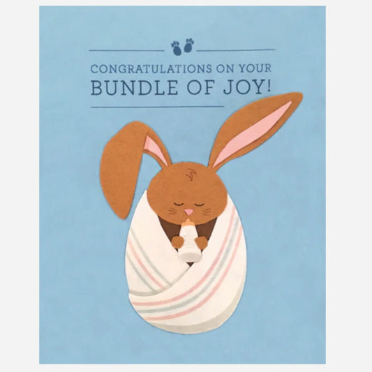 Greeting Card with 'Congratulations on your Bundle of Joy!' Recycled Paper. Handmade. Fair Trade