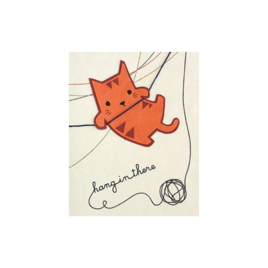 Greeting Card with 'Hang In There.!' Recycled Paper. Handmade. Fair Trade