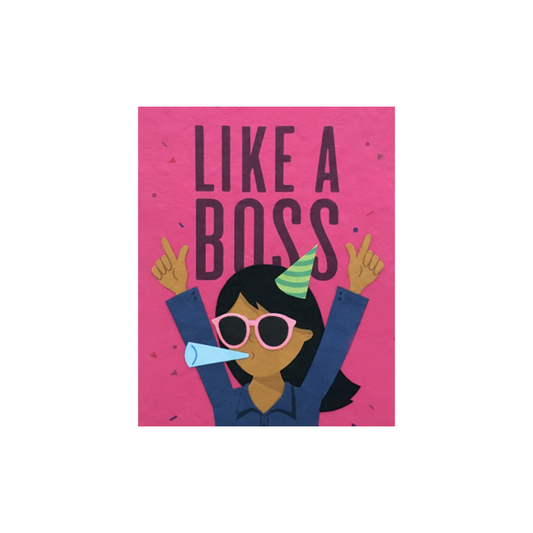Greeting Card with 'Like a Boss!!' Recycled Paper. Fair Trade. Handmade.