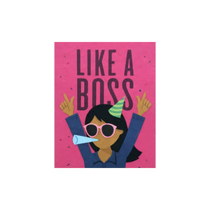 Greeting Card with 'Like a Boss!!' Recycled Paper. Fair Trade. Handmade. Greeting Card with 'Like a Boss!!' Recycled Paper. Fair Trade. Handmade.