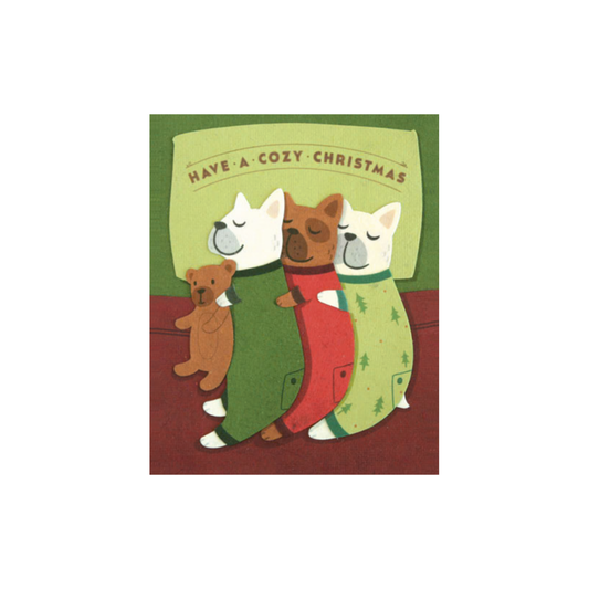 Greeting Card with 'Have a Cozy Christmas!' Recycled Paper. Handmade. Fair Trade