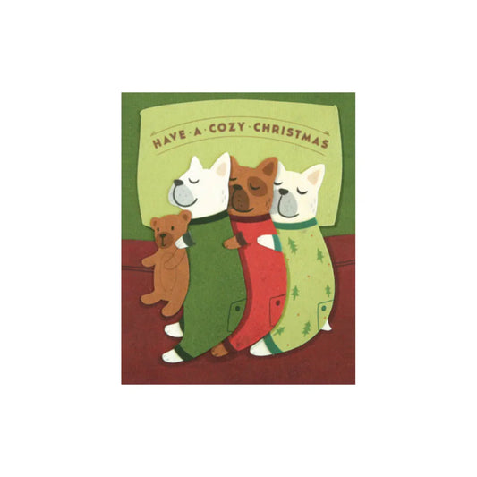 Greeting Card with 'Have a Cozy Christmas!' Recycled Paper. Handmade. Fair Trade