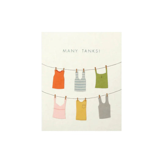 Greeting Card with 'Many Tanks!' Recycled Paper. Handmade. Fair Trade