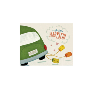 Greeting Card with 'Just Married Congrats!' Recycled Paper. Handmade. Greeting Card with 'Just Married Congrats!' Recycled Paper. Handmade.