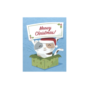 Greeting Card with 'Meowy Christmas!' Recycled Paper. Handmade. Fair Trade Greeting Card with 'Meowy Christmas!' Recycled Paper. Handmade. Fair Trade