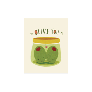Greeting Card with 'Olive you!' Recycled Paper. Fair Trade. Handmade. Greeting Card with 'Olive you!' Recycled Paper. Fair Trade. Handmade.