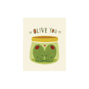 Greeting Card with 'Olive you!' Recycled Paper. Fair Trade. Handmade. Greeting Card with 'Olive you!' Recycled Paper. Fair Trade. Handmade.