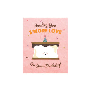 Greeting Card with 'Sending you S'More Love on your Birthday!' Recycled Paper. Handmade. Fair Trade Greeting Card with 'Sending you S'More Love on your Birthday!' Recycled Paper. Handmade. Fair Trade