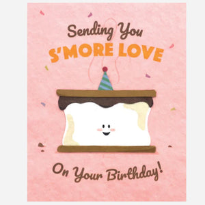 Greeting Card with 'Sending you S'More Love on your Birthday!' Recycled Paper. Handmade. Fair Trade
Greeting Card with 'Sending you S'More Love on your Birthday!' Recycled Paper. Handmade. Fair Trade