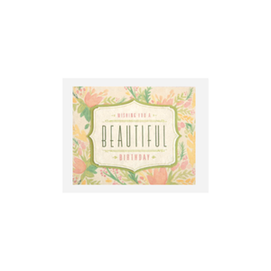 Greeting Card with 'Wishing you a Beautiful Birthday!' Recycled Paper. Handmade. Fair Trade Greeting Card with 'Wishing you a Beautiful Birthday!' Recycled Paper. Handmade. Fair Trade