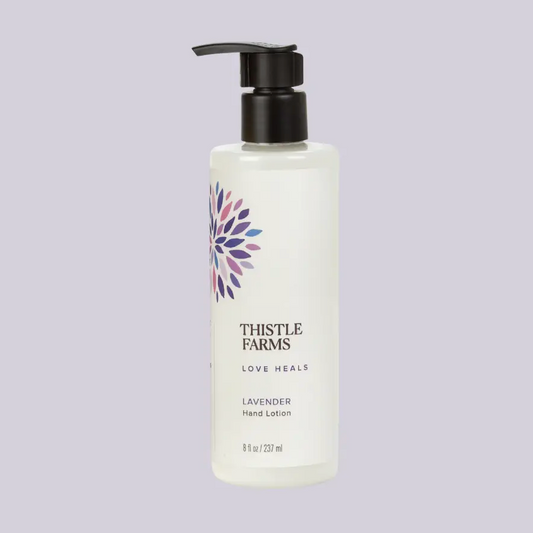 Thistle Farms lavender hand lotion.