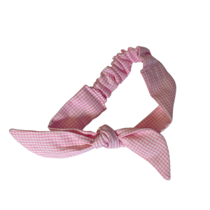 Kids Tie Headbands in Pink Gingham Kids Tie Headbands in Pink Gingham