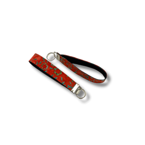 Handmade Red Batik Cotton Key Fob - Forai Handmade Red Batik Cotton Key Fob - Forai