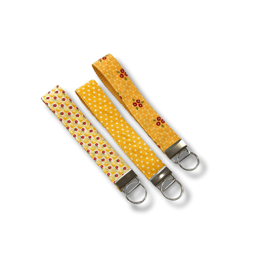 Various Handmade Upcycled Cotton Key Fobs - Forai