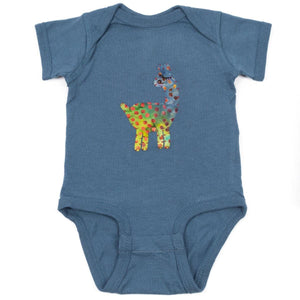 Baby Onesie with Hand-Appliqued Llama on Fiesta Batik - Forai Baby Onesie with Hand-Appliqued Llama on Fiesta Batik - Forai