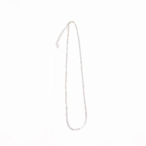 Sterling silver paperclip chain necklace on a white background Sterling silver paperclip chain necklace on a white background