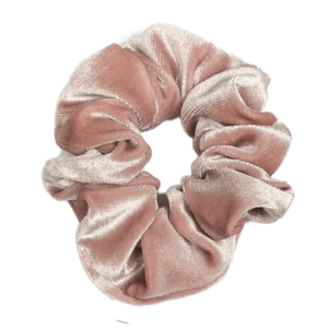 A handmade rose gold velvet scrunchie. A handmade rose gold velvet scrunchie.