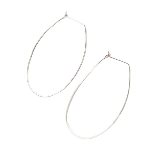 Azmera Hammered Loop Earrings in Sterling Silver - Forai
