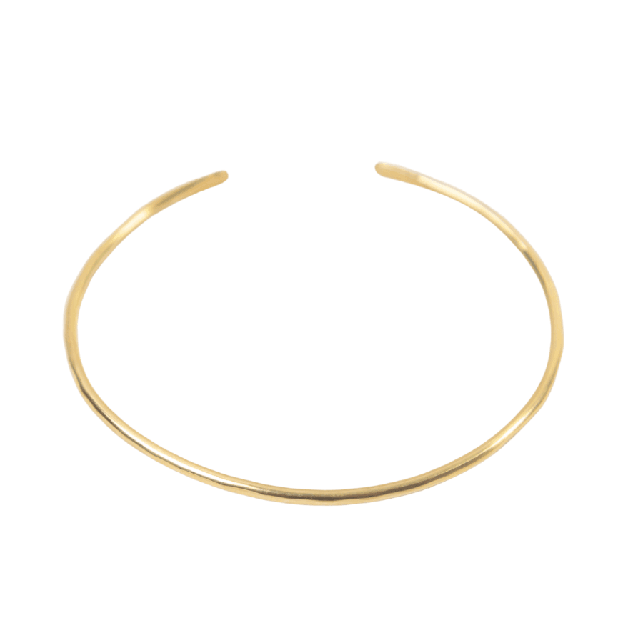 Hammered Brass Bangle, a classic, minimalist design, on white background