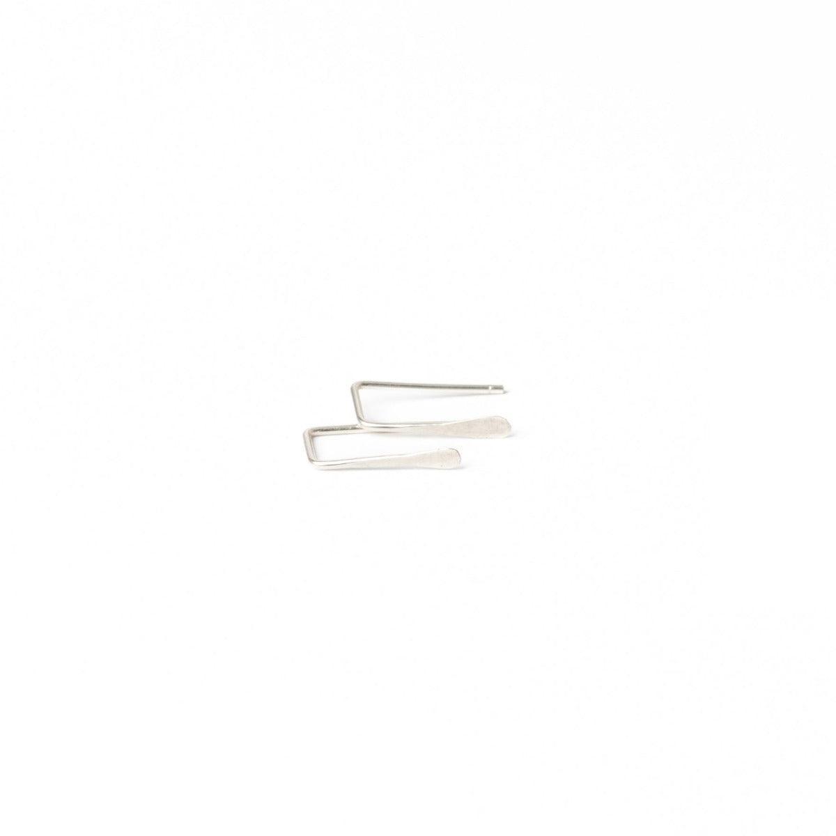 Indra Staple Threader Earrings in Sterling Silver
