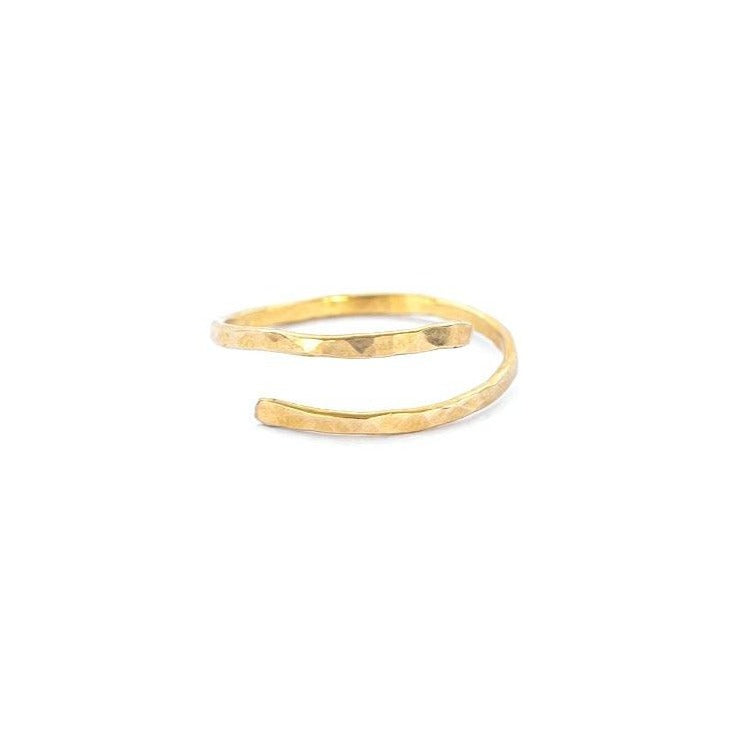 Hand-Hammered Wrap Ring in Brass – Forai