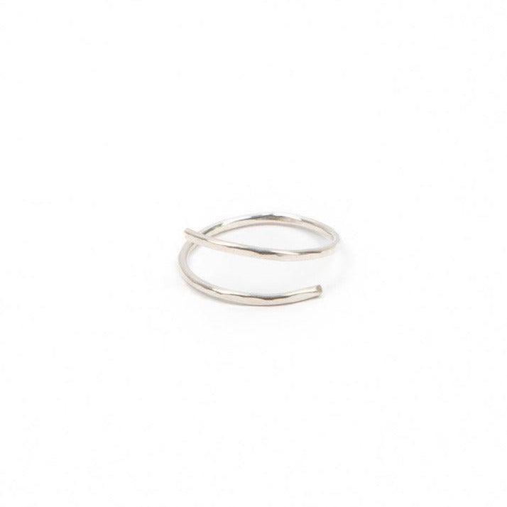 Hand-Hammered Sterling Silver Wrap Ring on white background