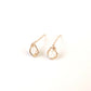 14k gold filled stud earrings with freshwater rice pearl center.