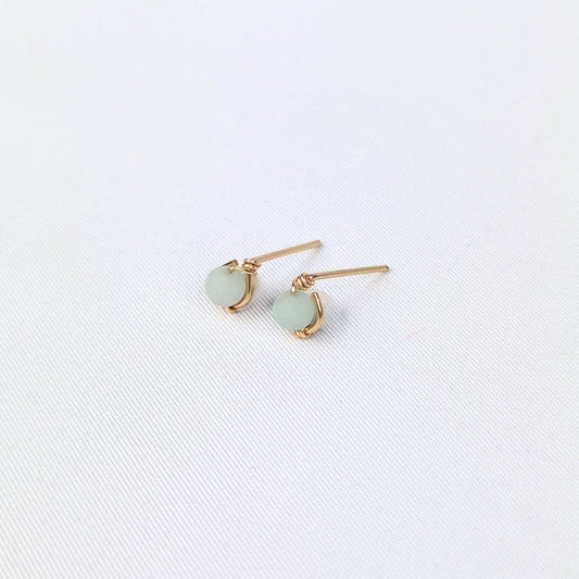 Jordan Amazonite Stud Earrings | 14k Gold Filled | Handmade | Minimalist