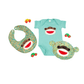 Happy Monkey Baby Onesie, Bib and Tooth Pillow Plushie - Forai