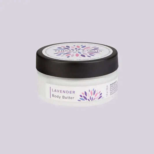 Stress reducing lavender body butter handcrafted by Thistle Farms.