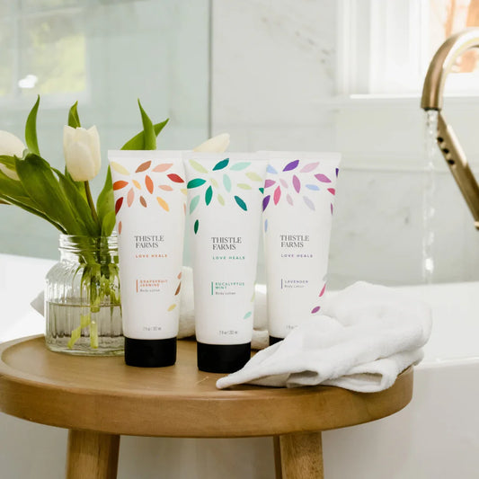 Thistle Farms lavender body lotion.