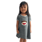 Melange Dress in Gray with Hand-Appliqued Happy Monkey - Forai