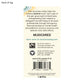 Back of a tag with text about MusiCares and fair trade certification on a white background
