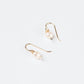 Leeda Freshwater Pearl Earrings in 14k Gold Filled, small drop with hammered detailing.