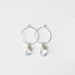 Mini-Hoop Aqua Quartz Charm Earrings in Sterling Silver