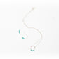 Moab Western Beaded Earrings and Necklace in Sterling Silver. Horseshoe pendant and hoop threader earrings with turquoise beads.