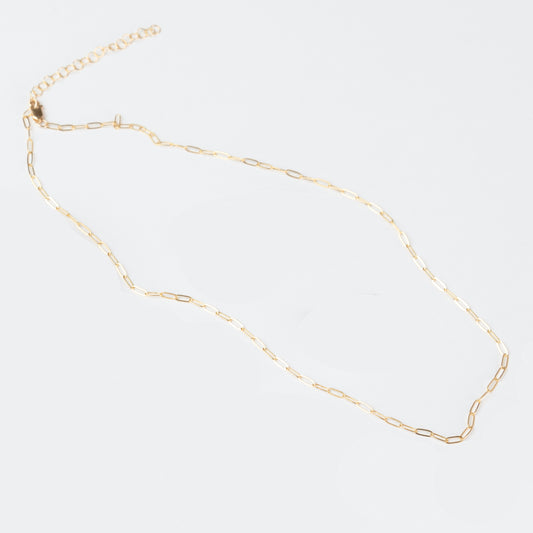 Elizabeth Paperclip Chain Necklace in Gold