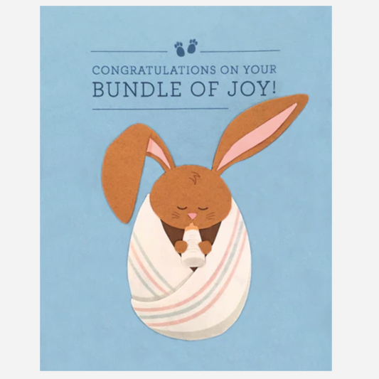 Greeting Card with 'Congratulations on your Bundle of Joy!' Recycled Paper. Handmade. Fair Trade