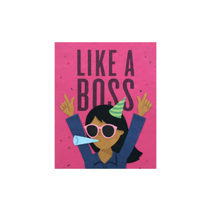 Greeting Card with 'Like a Boss!!' Recycled Paper. Fair Trade. Handmade.