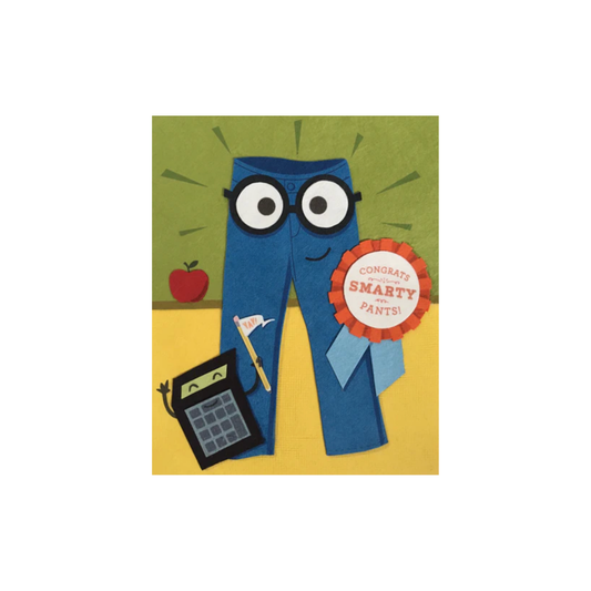 Greeting Card with 'Congrats Smarty Pants!' Recycled Paper. Handmade. Fair Trade