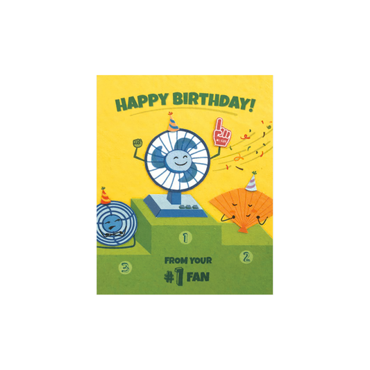 Greeting Card with 'Happy Birthday! From your #1 fan.' Recycled Paper. Handmade. Fair Trade
