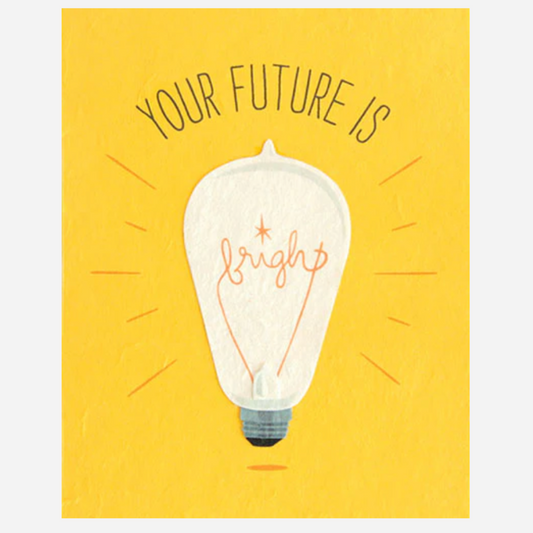 Greeting Card with "Your future is bright!" Recycled Paper. Handmade. Fair Trade