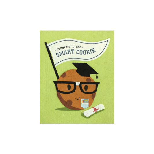 Greeting Card with 'Congrats to one smart cookie!' Recycled Paper. Handmade. Fair Trade