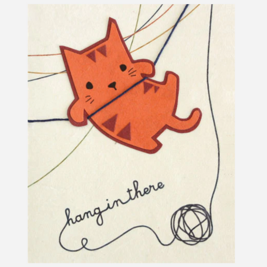 Greeting Card with 'Hang In There.!' Recycled Paper. Handmade. Fair Trade