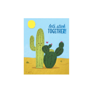 Greeting Card with "Let's Stick Together!" Recycled Paper. Fair Trade. Handmade. 